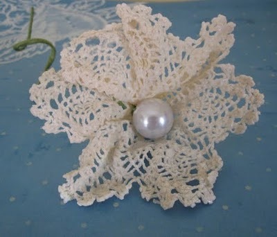 doily and pearl flower