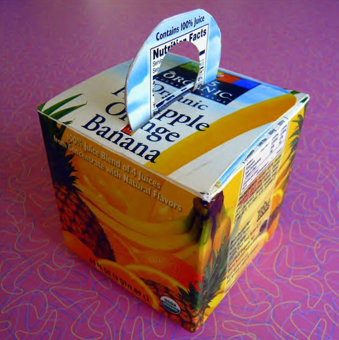 cartons of orange juice. How to recycle a juice carton
