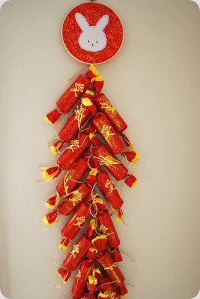 Firecrackers for Chinese New Year, hanging firecrackers