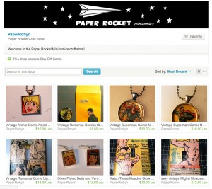 paper rocket comic jewelry