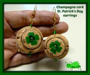 Champagne cork earrings