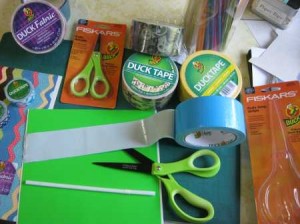 duck tape Fiskars scissors banner