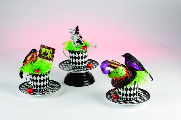 recycled cup Halloween decorations