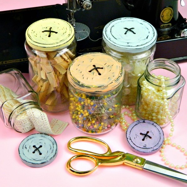 how to make button topped jars