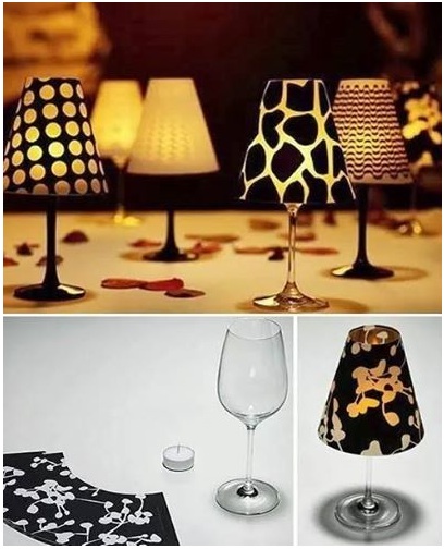 wine glass votive lamp shade