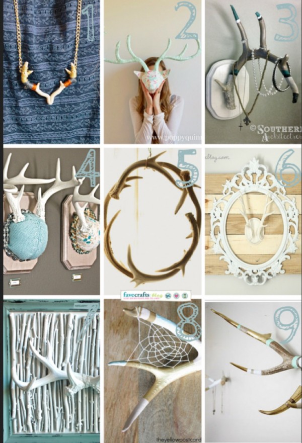 9 antler themed decorating and organizing ideas