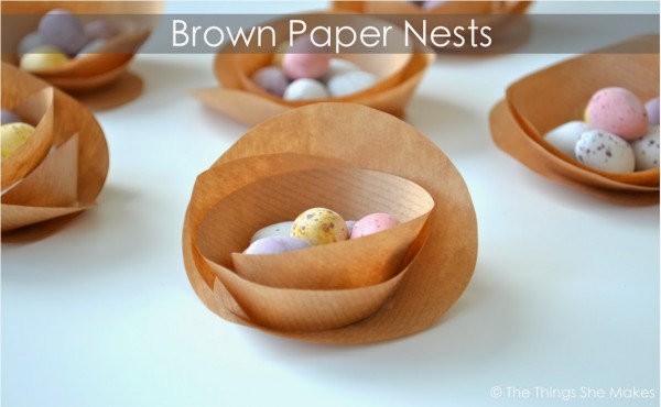 How to make brown paper nests for cany eggs