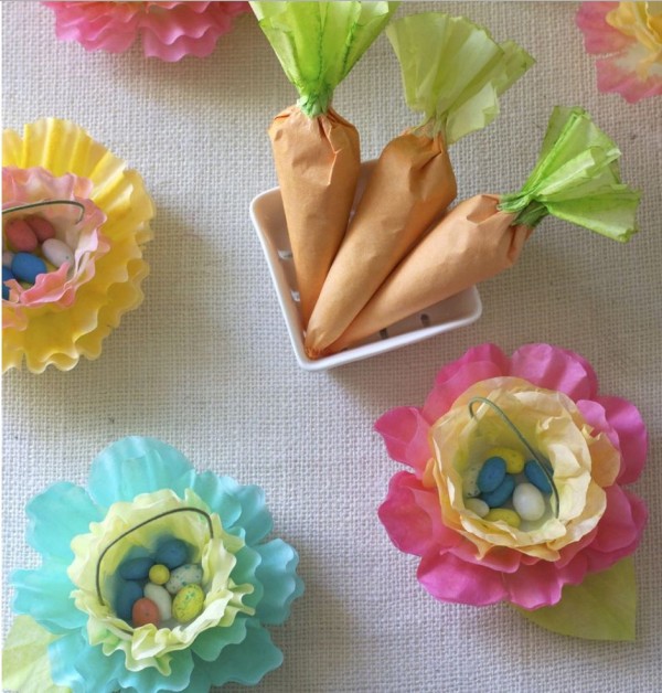 coffee filter easter basket carrots