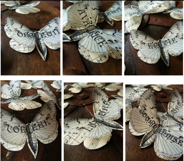 recycled paper dimensional butterflies