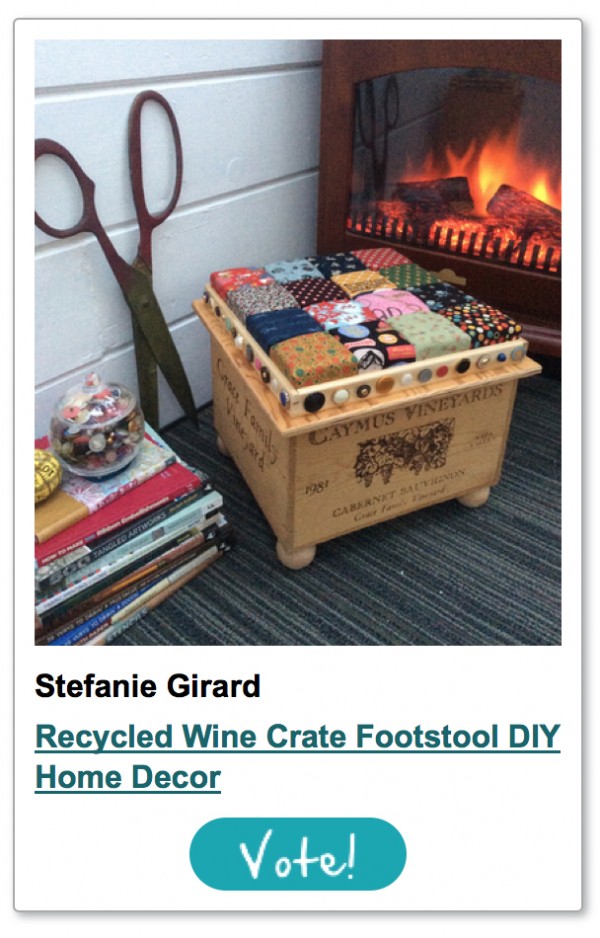 recycled wine crate footstool storage