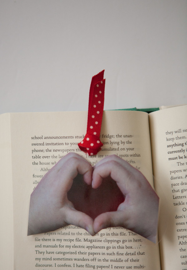 heart hand book mark