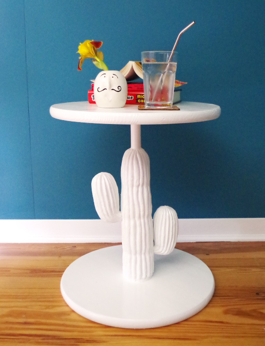 Turning-a-thrift-store-plastic-cactus-into-a-chic-side-table-after-2-Plaster-Disaster