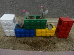 cinder block lego planter