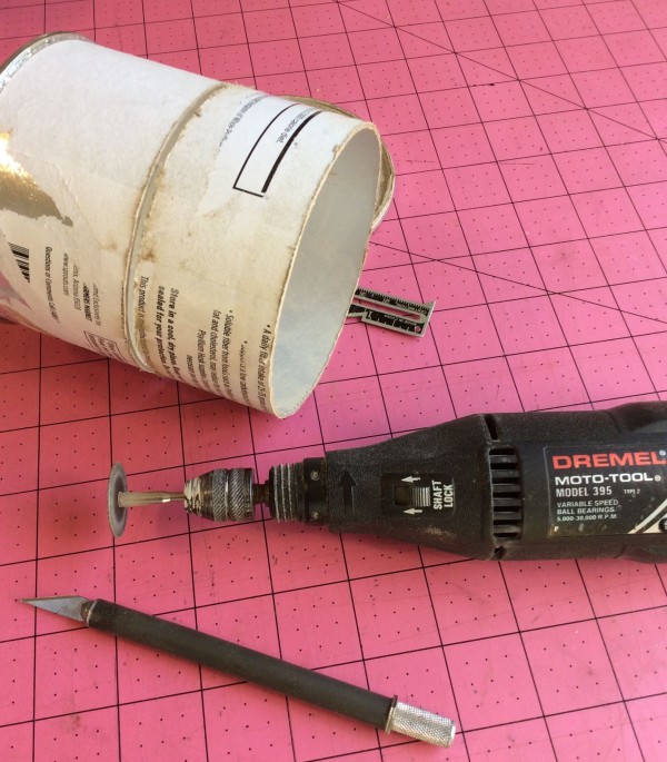 how to cut a carboard container Dremel