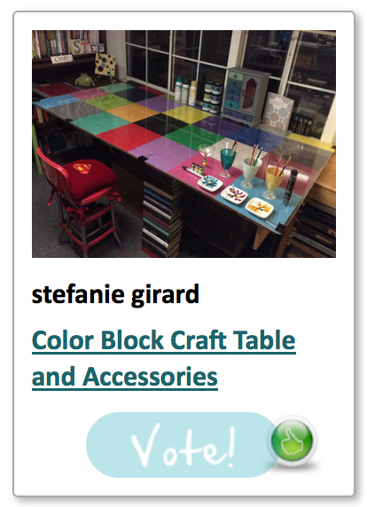 Color block craft table by Stefanie Girard