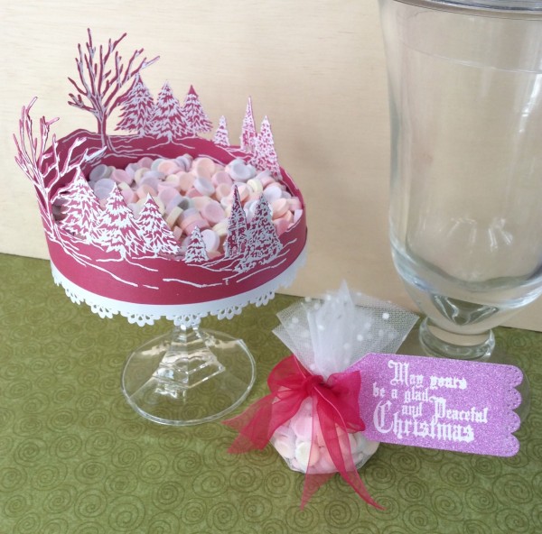 Die cut candy dish recycled candle stick Stefanie Girard