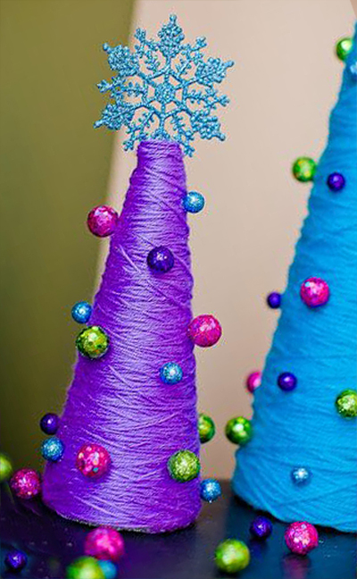 How to Make Yarn Christmas Trees
