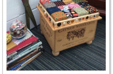 recycled wine crate footstool storage