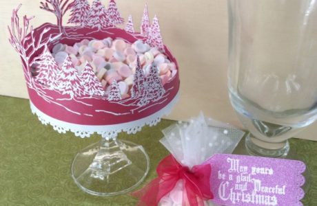 Die cut candy dish recycled candle stick Stefanie Girard