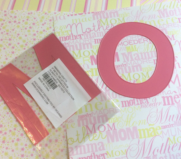 MOM card, Mother's Day card, die cut letters, Stefanie Girard, Liberty Sprinkles