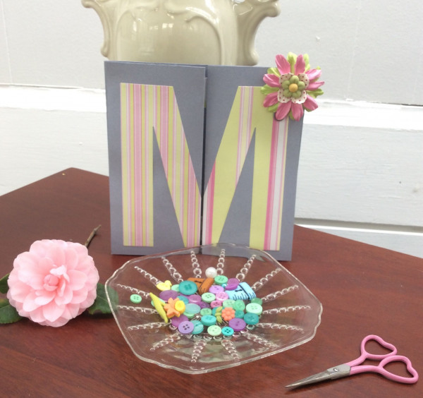 MOM card, Mother's Day card, die cut letters, Stefanie Girard, Liberty Sprinkles