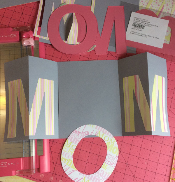 MOM card, Mother's Day card, die cut letters, Stefanie Girard, Liberty Sprinkles