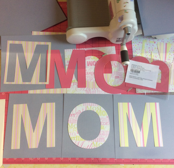 MOM card, Mother's Day card, die cut letters, Stefanie Girard, Liberty Sprinkles