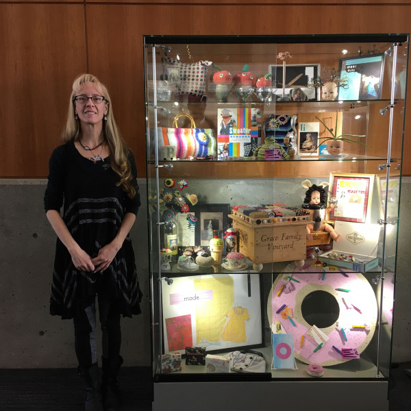 stefanie L. Girard, Art, collage, art exhibit, gallery case, Glendale Library