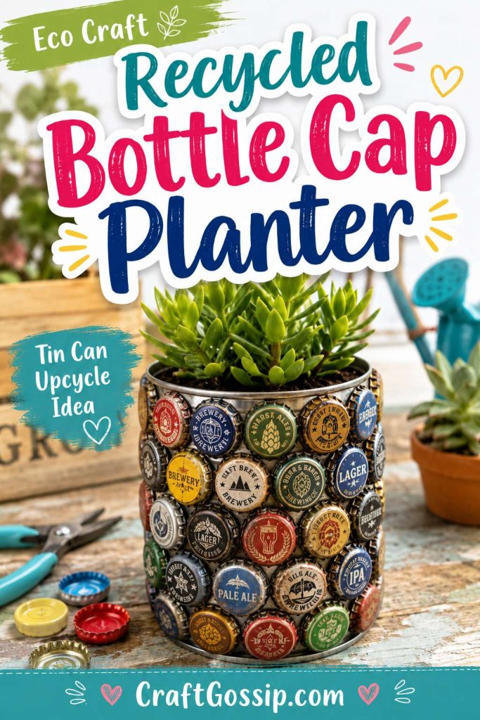 How To Make A Recycled Bottle Cap Planter From An Empty Tin Can