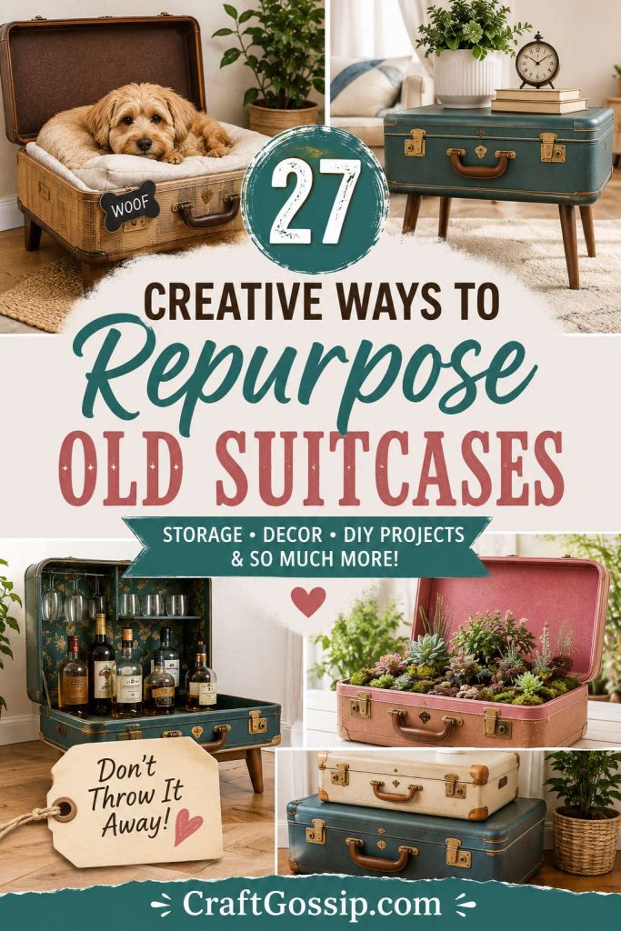 25 Creative Ways to Repurpose Old Suitcases: Easy DIY Vintage Luggage Ideas You’ll Actually Use