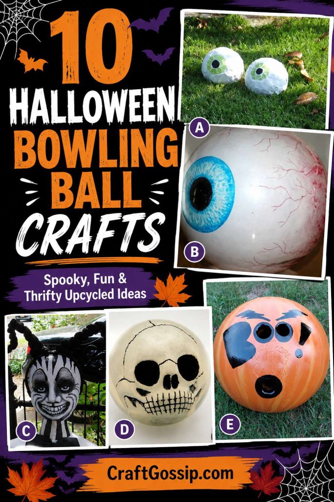 10 Halloween Bowling Ball Crafts for Spooky Upcycled Garden Décor